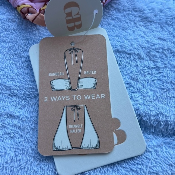 Honeybee Floral Two Way Convertible Bralette Halter Swim Top Size XL - Picture 8 of 9